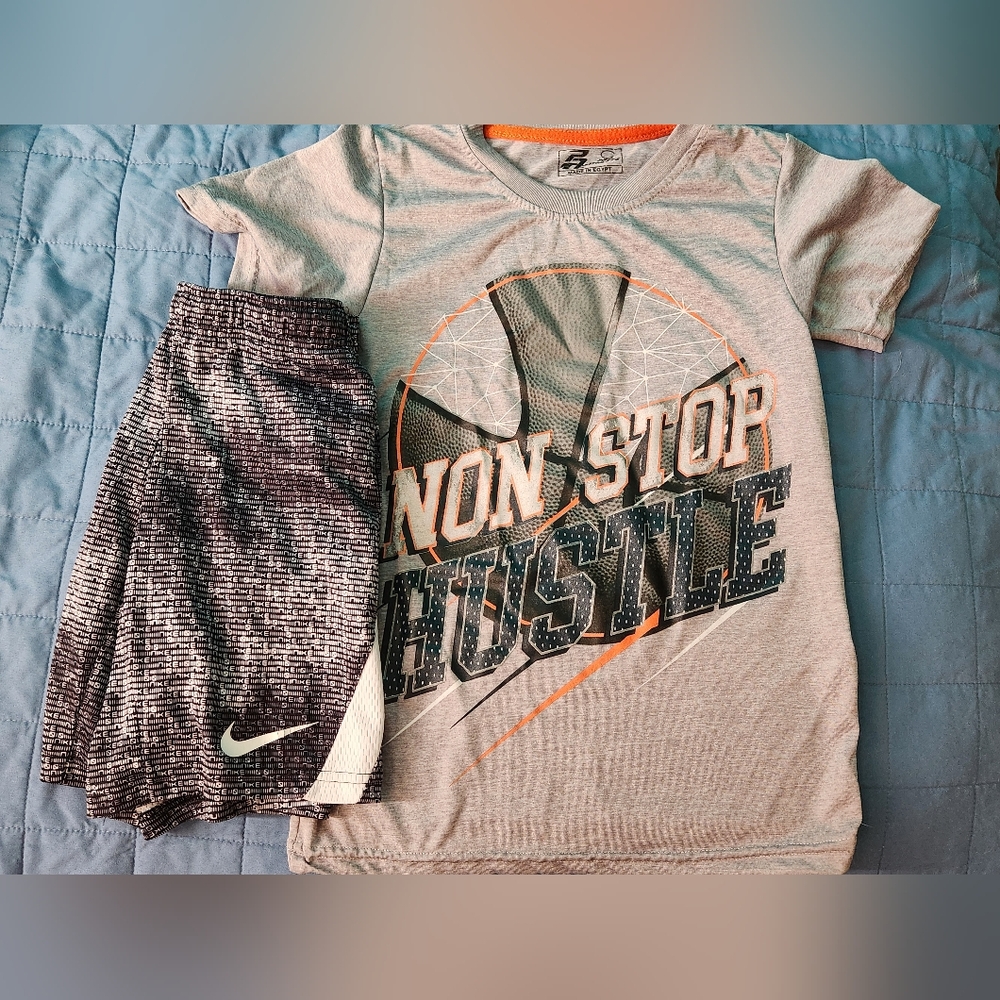 Boys Nike Shorts With Althetic Shirt